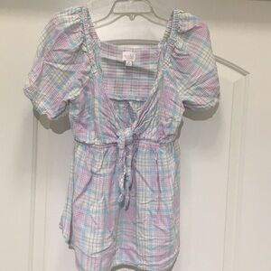 Ingrid &‎ Isabel Multicolor Plaid Top